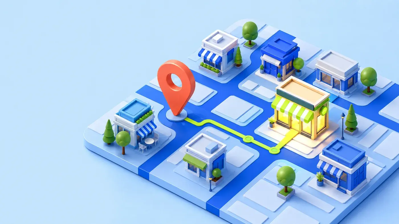 A local business highlighted on a neighbourhood map