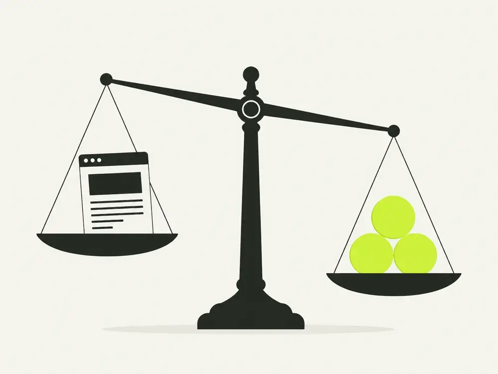 Editorial artwork about the cost of a small business website