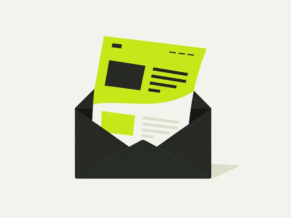 An open envelope holding a new website proposal