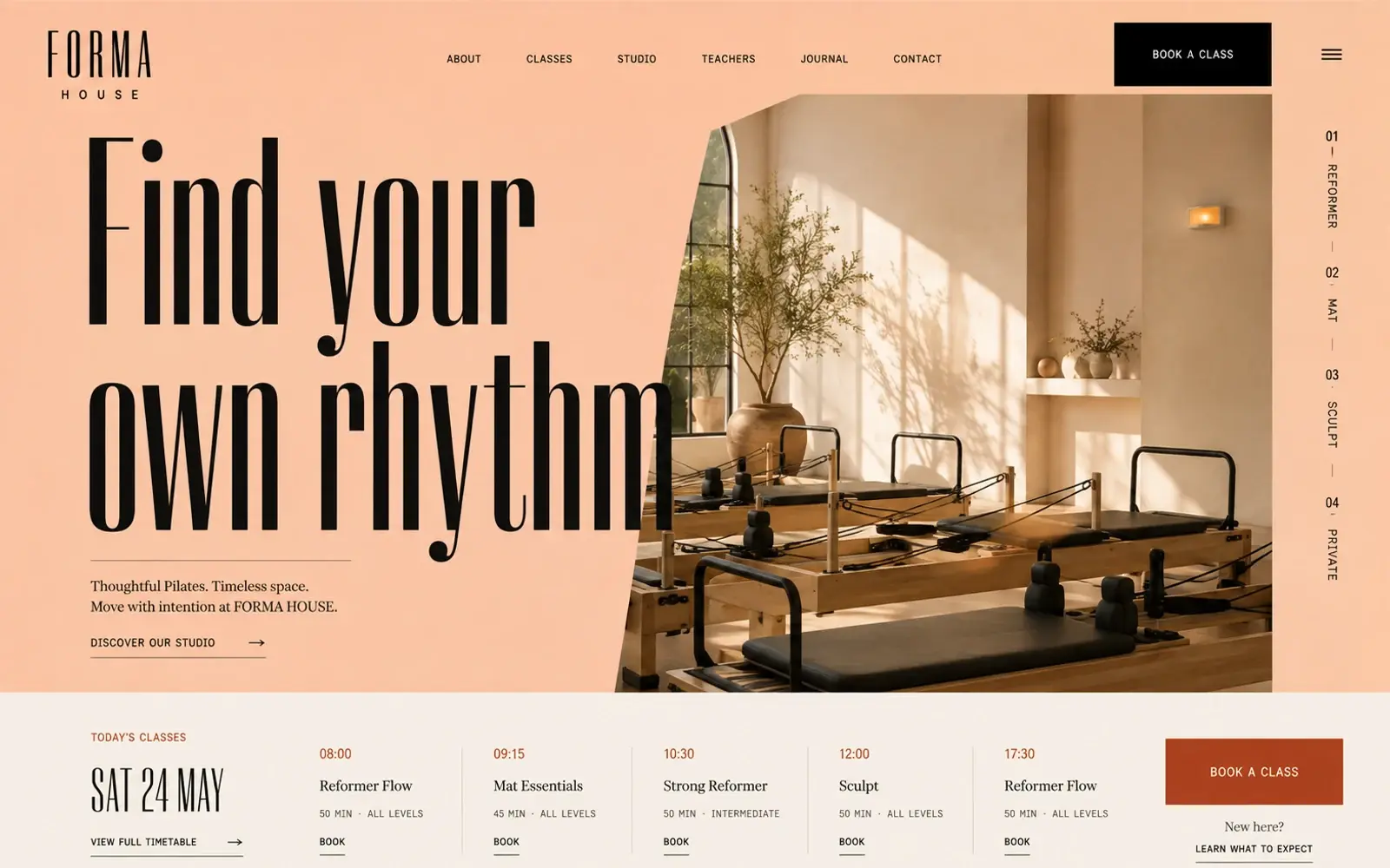 Forma House: pilates & movement studio design concept