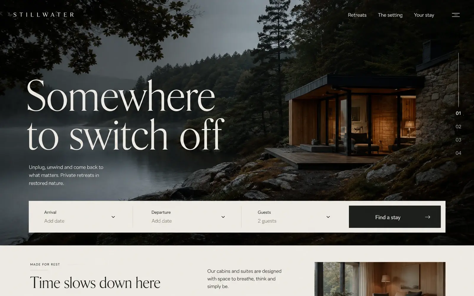 Stillwater Retreats: retreats & hospitality design concept