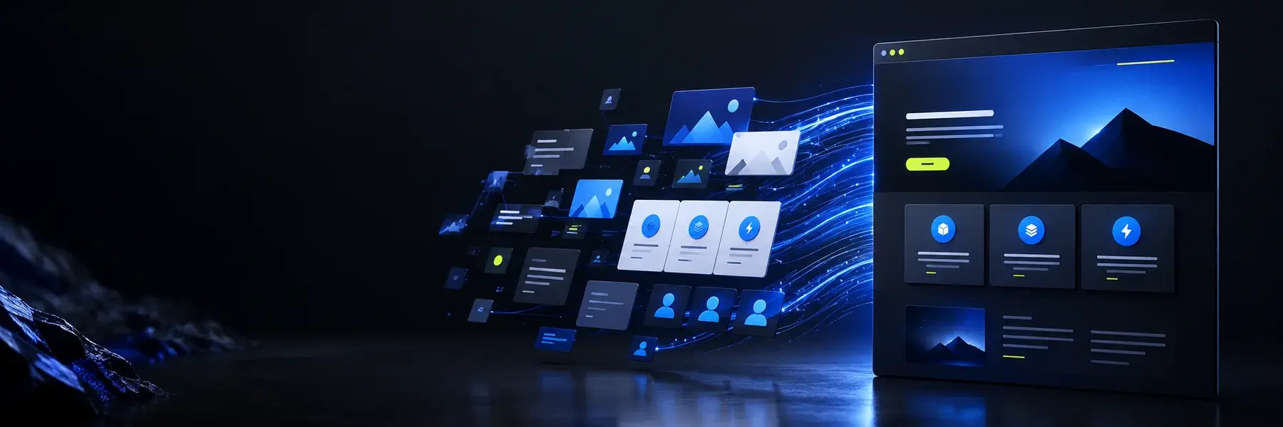 Loose business content becoming a polished finished website